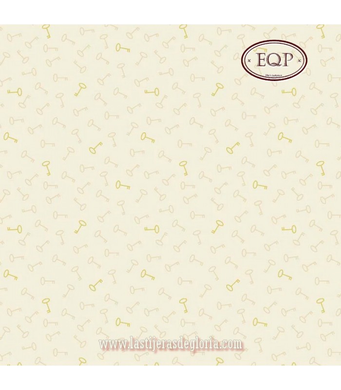 Tela llaves crema Keys Cotton Back in the Day de EQP