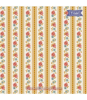 Tela franjas ocre Tilda Village Life Agnes Ochre
