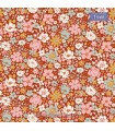 Tela floral rojo óxido Tilda Village Life Esther Rust