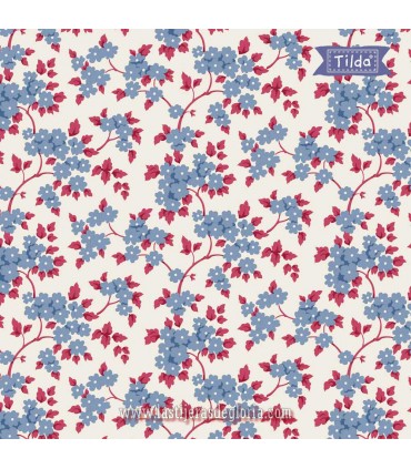 Tela ramas y flores azul Tilda Village Life Ruth Blue