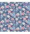 Tela floral azul Tilda Village Life Esther Blue
