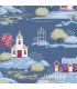 Tela aldea azul Tilda Village Life Village Blue
