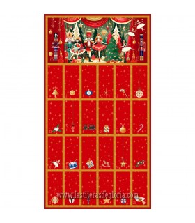 Panel Calendario Adviento rojo Christmas Ballet de Stof Fabrics