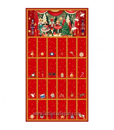 Panel Calendario Adviento rojo Christmas Ballet de Stof Fabrics