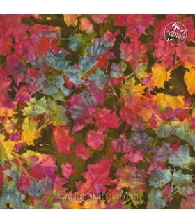 Tela Batik hojas multicolor Aspen de Artisan Batiks
