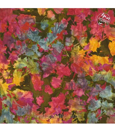 Tela Batik hojas multicolor Aspen de Artisan Batiks