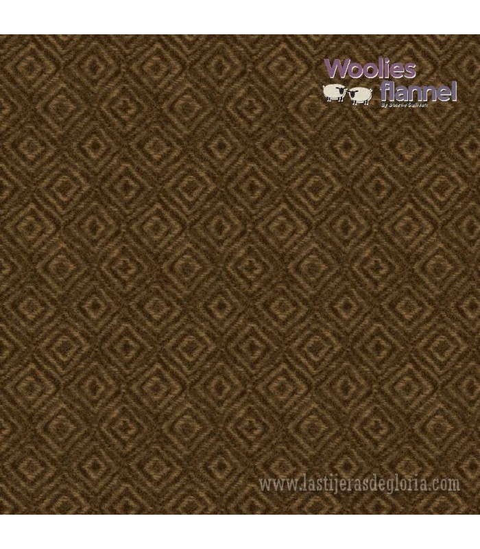 Tela franela rombos marrón Woolies Flannel de Maywood Studio