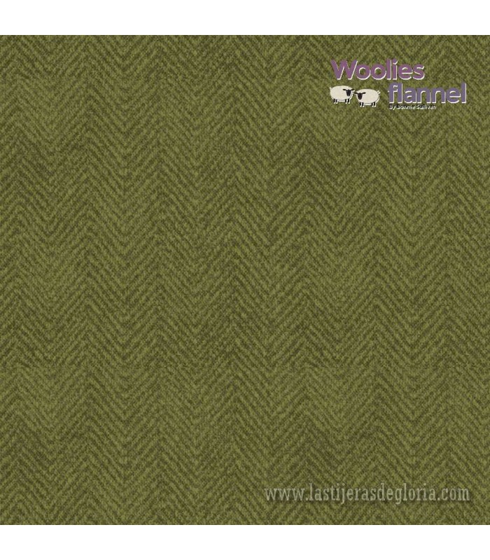 Tela franela espigas verde Woolies Flannel de Maywood Studio