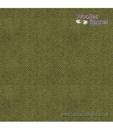 Tela franela espigas verde Woolies Flannel de Maywood Studio