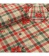 Loneta de algodón cuadros y poinsettia beige-rojo ancho 160 cm. XMAS