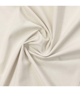Tela de loneta de algodón tono natural o lisa crema claro ancho 140 cm.
