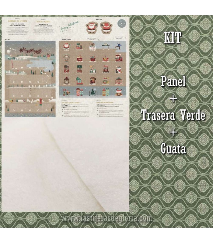 KIT Calendario Adviento Here Comes Santa + Trasera verde + Guata