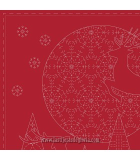 Panel bordado rojo Sashiko Christmas de Devonstone