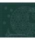 Panel bordado verde Sashiko Christmas de Devonstone